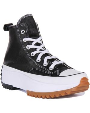 Converse All Star Hi Lthr Black White - 10 Uk