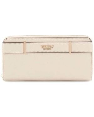 Guess Anadela Slg Large Zip Around Wallet - Natural