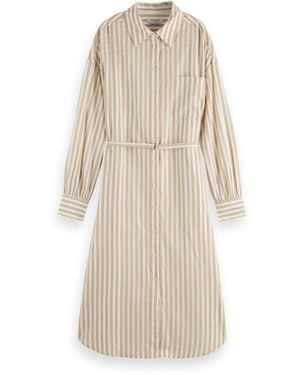Scotch & Soda Midi Shirt Dress Casual - Natural