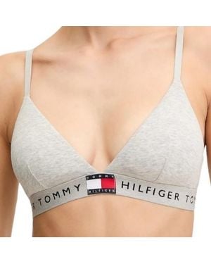 Tommy Hilfiger Sujetador Triangular Mujer con Logotipo en la Cintura - Gris