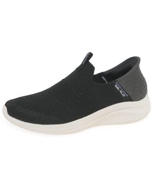 Skechers Hands Free Slip Ins Ultra Flex 3.0 Smooth Step Sneaker - Black