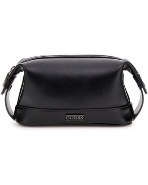 Guess Kulturtasche aus schwarzem Kunstleder