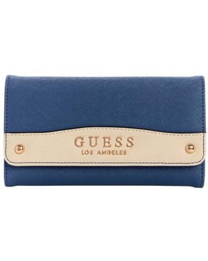 Guess Factory Avon Park Slim Clutch Wallet - Blau