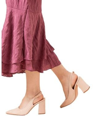 Dorothy Perkins Ellens Pointed High Block Heel Slingback Court Shoes - Red