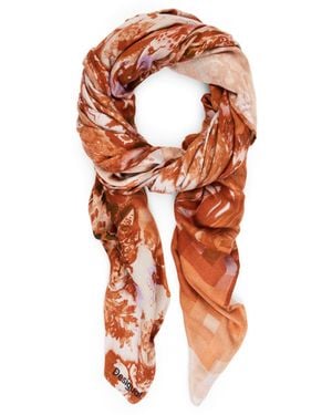 Desigual Tuch Corduroy Rectangle Foulard Terracota mehrfarbig - Orange