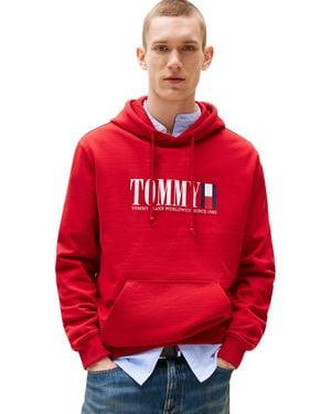 Tommy Hilfiger S Tjm Reg Rwb Dna Graphic Dm0dm22144 Pullover Hoodie - Red