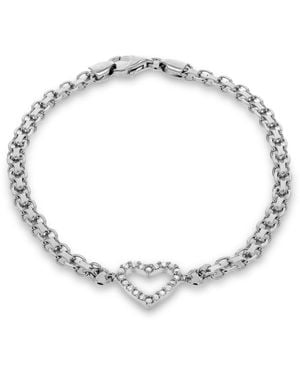 Amazon Essentials 14ct Gold Gilded Sterling Silver Cubic Zirconia Heart Bracelet - Metallic