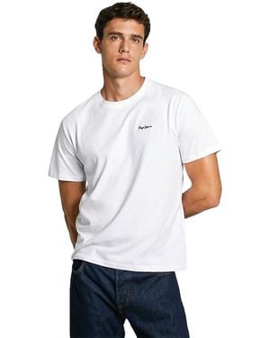 Pepe Jeans Contrast Connor T-shirt - White