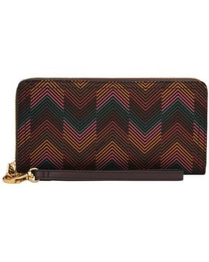 Fossil Logan Zip Around Clutch Wallet - Brown