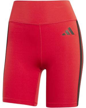 adidas Optime Essentials 3stripes Korte Leggings Xs 5 Inch - Rood