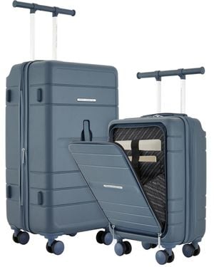 French Connection 2 Piece Trunk Luggage Set - Blue