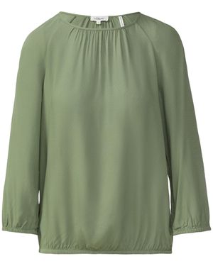 S.oliver Strukturierte Viskose-Bluse mit Raff-Details olivgrün 40