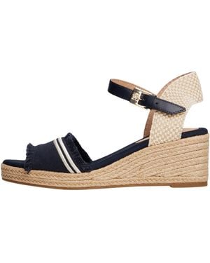Tommy Hilfiger Espadrilles Compensées Fringe Canvas à Talon Compensé - Noir