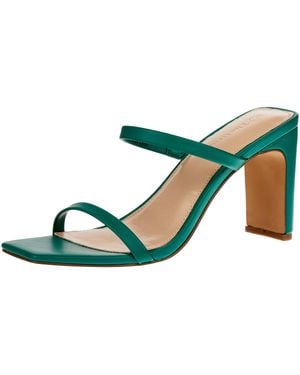 The Drop Avery Square-toe Two-strap High Heeled Sandal - Green