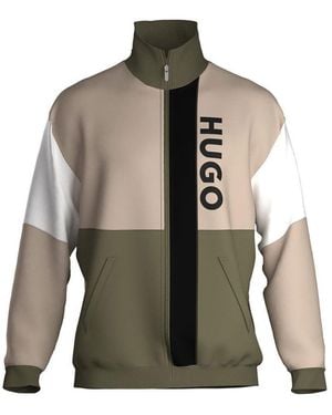 HUGO Colorblock Jacketzip Loungewear Jacket - Natural