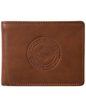 Rip Curl Stapler Pu All Day Faux Leather Wallet Tan For - Brown