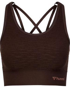 Hummel Hmlmt Focus Seamless Sports Top Yoga Sportoberteil Mit Beecool Technologie - Braun