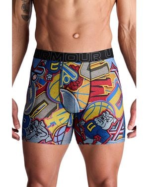 Under Armour Performance Tech Mesh Graphic 6" Boxer Briefs - Blue