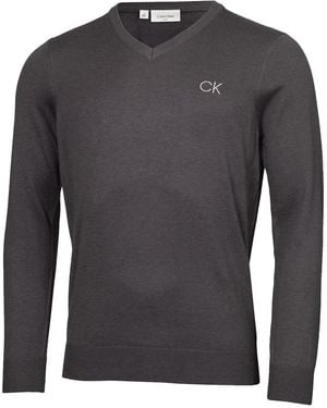Calvin Klein Neck Tour Golf Jumper - Steel Grey