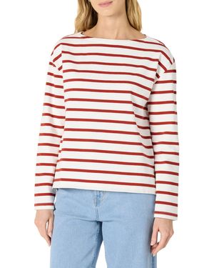 Amazon Essentials 100% Cotton Heavyweight Long-sleeve Boatneck Top - Red