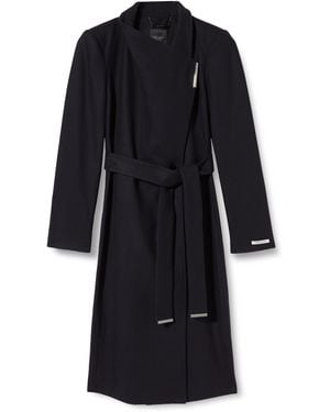 Ted Baker S Wmo-rose-midi Length Belted Wool Wrap Coat - Black