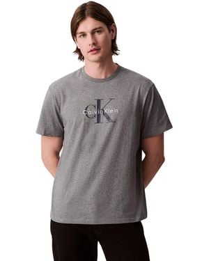 Calvin Klein Jeans Ss Hero Monologo Tee 20s Lv04rb862g Grafische T-shirts - Grijs