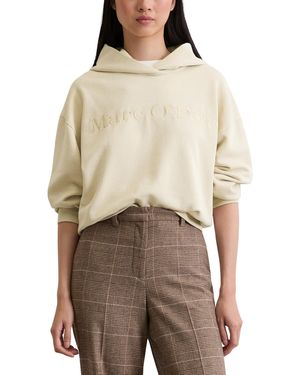 Marc O' Polo Marc OߴPolo Hoodie aus Bio-Baumwolle mit Logo-Print - Natur