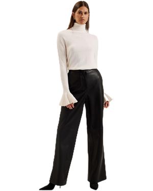 Ted Baker Wmk-tamsenn-roll Neck Fluted Sleeve Jumper - White