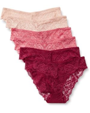 Amazon Essentials Culotte de Bikini en Dentelle Galon Stretch - Rouge