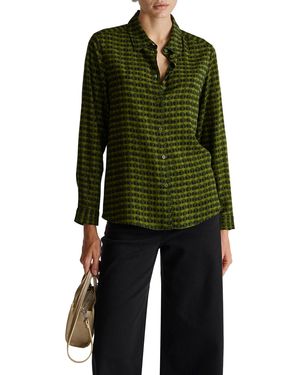 Benetton Camicia 5t17dq0az Hemd - Grün