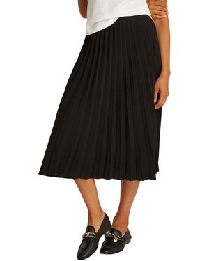 Tommy Hilfiger Rock Fluid Pleated Pull On Midi Faltenrock - Schwarz