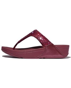 Fitflop Lulu Crystal-mix Toe-post Sandals - Purple