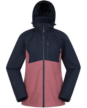 Mountain Warehouse Rainforest S Jacket -waterproof Rain Coat With Pockets & Adjustable Hem - Blue