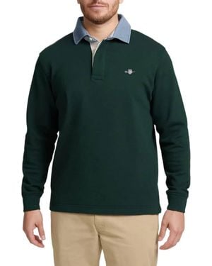 GANT Reg Chambray Heavy Rugger Polo Shirt - Green
