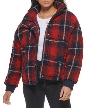 Levi's Stand Collar Wool Puffer Jacket (//Oatmeal) Clothing - Red
