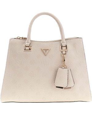 Guess Handtas Schoudertas Cresidia Ii Society Satchel Cream White Crème - Naturel