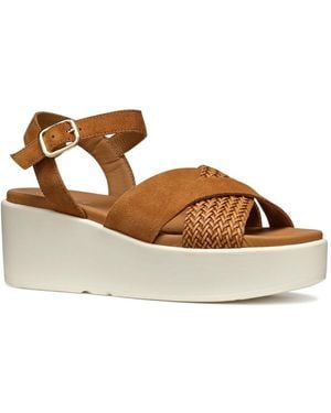 Geox D Xand 2.2s B Wedge Sandal - Brown