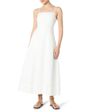 The Drop Damen Maxikleid Aus Leinen – Lässig Elegant Mit Quadratischem Ausschnitt
