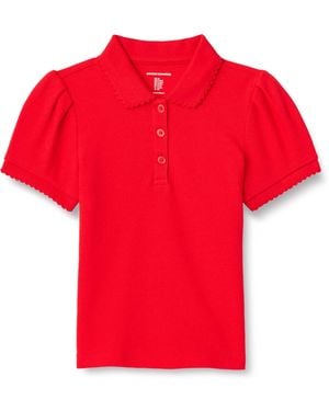 Amazon Essentials Polo de Uniforme de Piqué Niña - Rojo