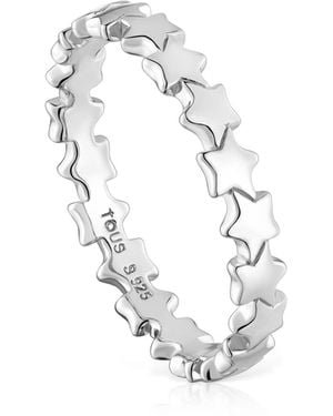 Tous Ring mit Blumenmotiv aus Feinsilber - Mettallic