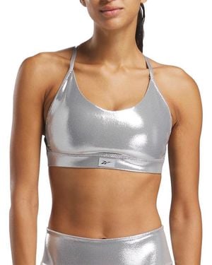 Reebok Lux Chrome Strappy Bra - Grey
