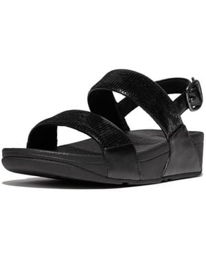 Fitflop Lulu Sequin Back-strap Sandals Wedge - Black