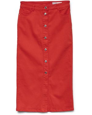 Vero Moda Vmwild Alvida Button Hr 7/8 CLR Skirt - Rot