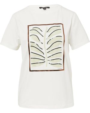 Comma, Jersey-T-Shirt mit Artwork weiß 40