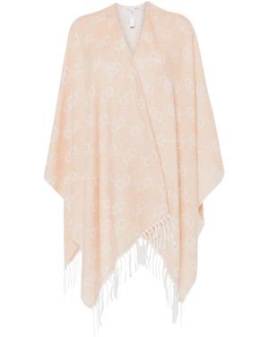 Liu Jo Poncho Donna Liu Jo Logo Monogram Cammello C25LJ05 2F4015 T0300 Taglia Unica - Neutro