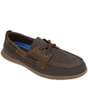 Clarks Flexway Tie Boat Shoe - Brown