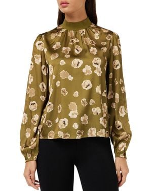 French Connection Bronwen Aleeya Satin Top Blouse - Multicolour