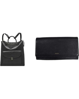 Fossil Parker Sac en cuir noir et portefeuille Logan