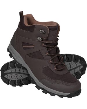 Mountain Warehouse Mcleod Mens Hiking Boots - Durable, Breathable Walking Shoes, Sturdy Grip, Eva Cushioning, Mesh Lining - For - Brown