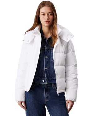 Calvin Klein Calvin Klein 's Short Matte Puffer Jacket With Hood - Blue